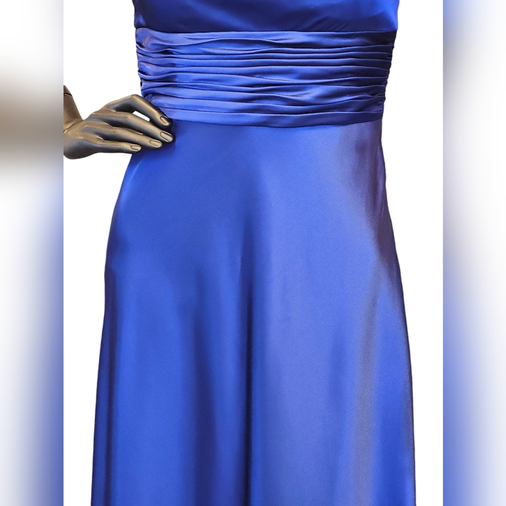 Adrianna Papell Royal Blue Charmeuse One Shoulder - Picture 4 of 4